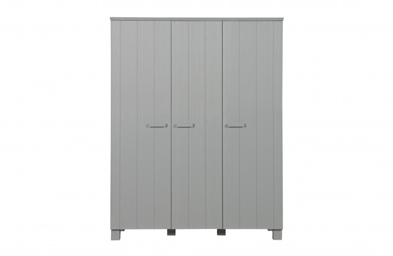 WARDROBE 3 DOORS PINE WOOD GREY - CABINETS, SHELVES